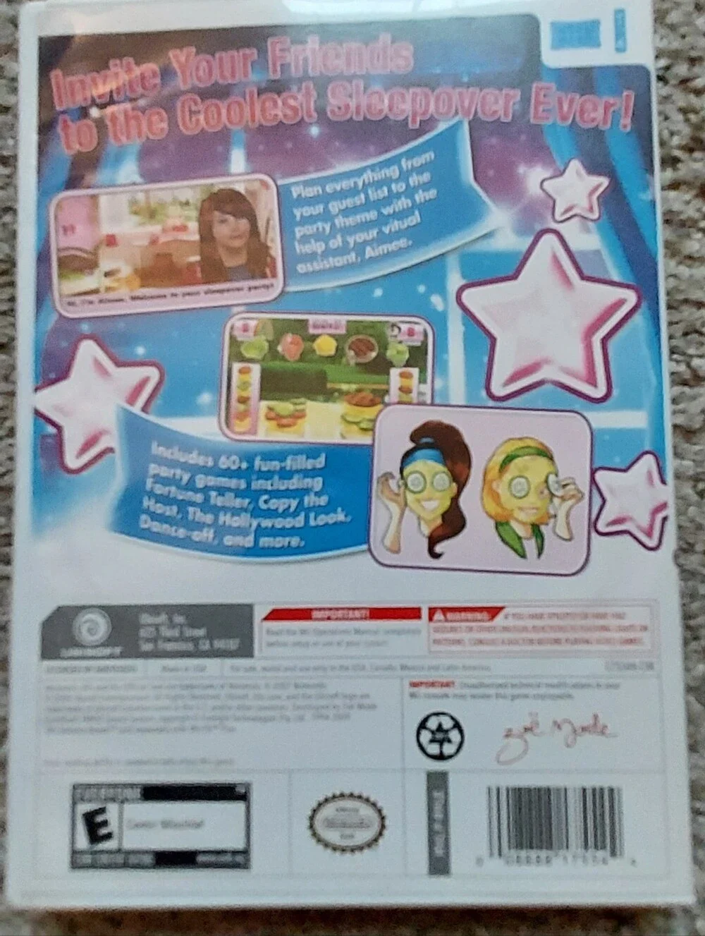 Sleepover Party Nintendo Wii 2009 Game Case Booklet Girl Games Teen Fun